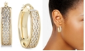 Italian Gold Lattice-Design Oval Hoop Earrings in 14k White Gold and 14k Gold
